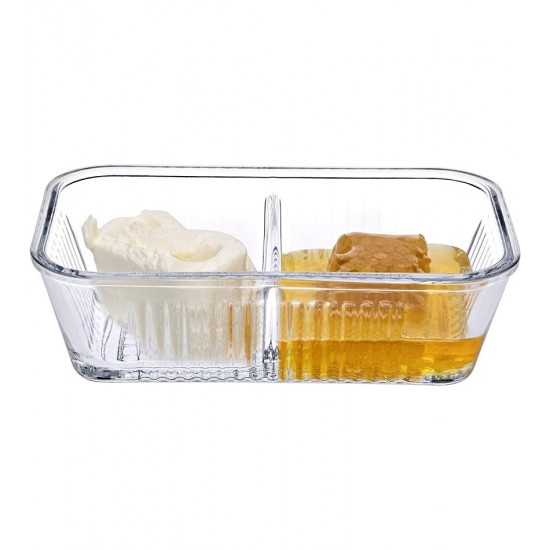 Manteigueira 17cm Por 10cm Por 5cm Frigo Com Divisória Em Vidro